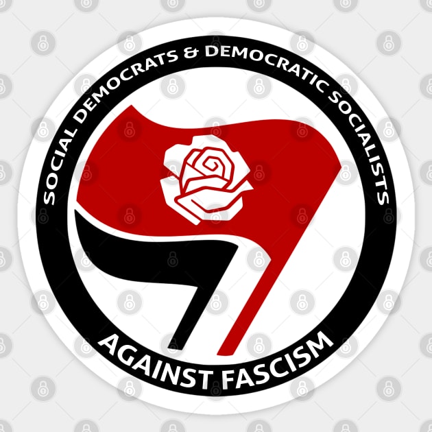 Social Democrats & Democratic Socialists Against Fascism Sticker by Mahboison